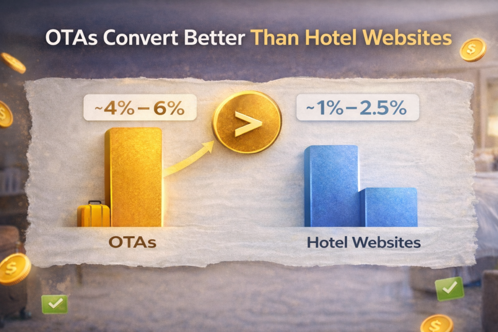 OTA vs hotel website conversion rates