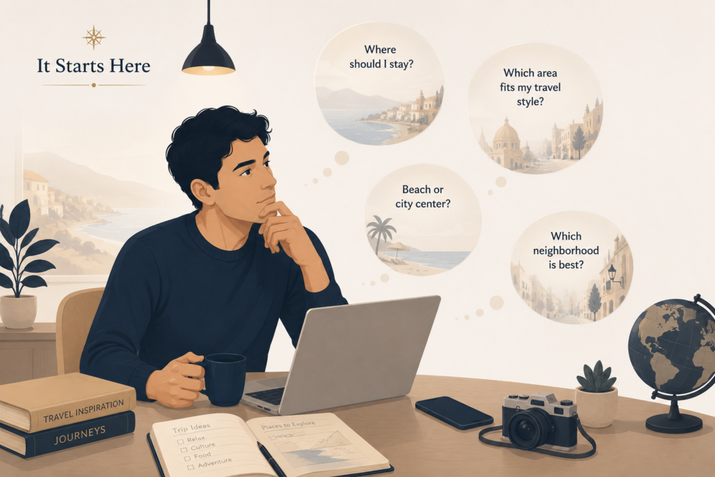 hotel SEO content strategy discovery comparison decision framework